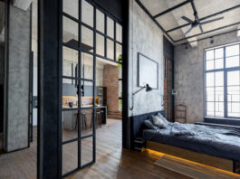 Ścianka szklana loftowa